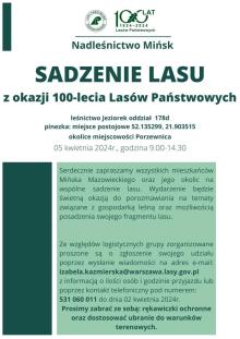 SADZENIE LASU z okazji 100-lecia Lasów Państwowych 05.04.2024 r.